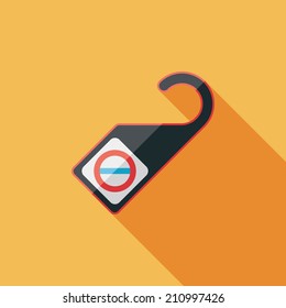 Do Not Disturb Sign, flat icon with long shadow