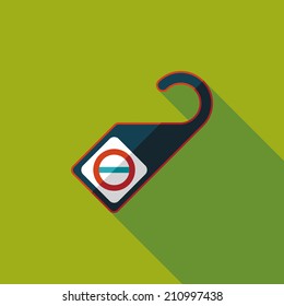 Do Not Disturb Sign, flat icon with long shadow