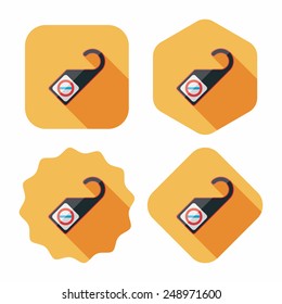 Do Not Disturb Sign, flat icon with long shadow