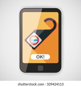 Do Not Disturb Sign, flat icon with long shadow
