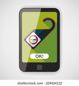 Do Not Disturb Sign, flat icon with long shadow