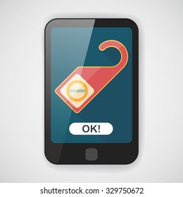 Do Not Disturb Sign, flat icon with long shadow
