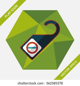 Do Not Disturb Sign, flat icon with long shadow