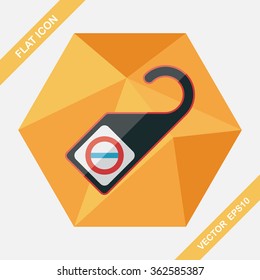 Do Not Disturb Sign, flat icon with long shadow