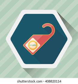 Do Not Disturb Sign, flat icon with long shadow