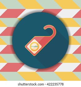 Do Not Disturb Sign, flat icon with long shadow