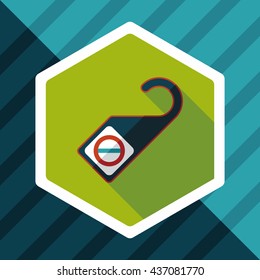 Do Not Disturb Sign, flat icon with long shadow