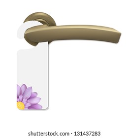 Do Not Disturb Sign With Gerber And Door Handle, Isolated On White Background, Vector Illustration