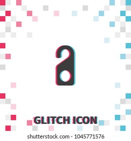 Do not disturb sign  glitch effect vector icon.