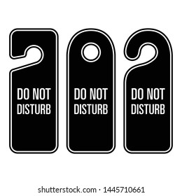 Do Not Disturb Sign Hotel Hanger Vector Illustration Icon
