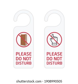 Do Not Disturb Sign. Hotel Door Hanger Tags, Messages  please do not disturb.