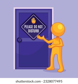 Do Not Disturb Sign. Hotel Door Warning Messages. Please do not disturb hotel design. hotel hanger signs. vector illustration.