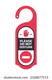 Do Not Disturb Sign. Hotel Door Warning Messages. Please do not disturb hotel design. hotel hanger signs. vector illustration.