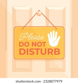 Do Not Disturb Sign. Hotel Door Warning Messages. Please do not disturb hotel design. hotel hanger signs. vector illustration.