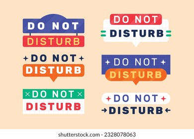 Do Not Disturb Sign. Hotel Door Warning Messages. Please do not disturb hotel design. hotel hanger signs. vector illustration.