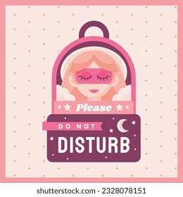 Do Not Disturb Sign. Hotel Door Warning Messages. Please do not disturb hotel design. hotel hanger signs. vector illustration.