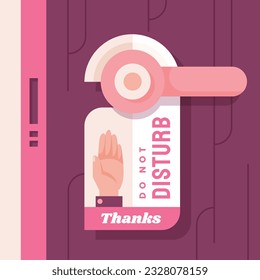 Do Not Disturb Sign. Hotel Door Warning Messages. Please do not disturb hotel design. hotel hanger signs. vector illustration.