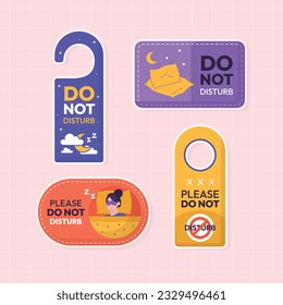 Do Not Disturb Sign. Hotel Door Warning Messages. Please do not disturb hotel design. hotel hanger signs. vector illustration.