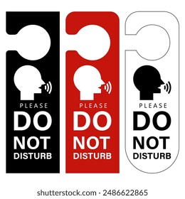 Do Not Disturb Sign. Hotel Door Warning Messages. Please do not disturb. Door handle hanger.