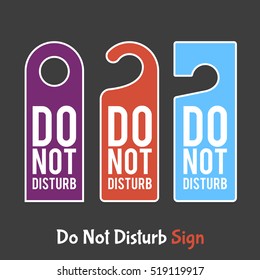 Do Not Disturb Sign. Hotel Door Hanger Tags.Isolated on black background