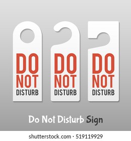 Do Not Disturb Sign. Hotel Door Hanger Tags.Isolated on gray background