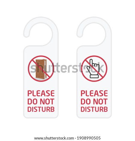 Do Not Disturb Sign. Hotel Door Hanger Tags, Messages  please do not disturb.
