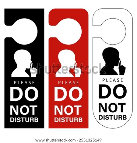 Do Not Disturb Sign. Hotel Door Warning Messages. Please do not disturb. Door handle hanger.