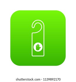 Do not disturb sign icon digital green for any design isolated on white vector illustration