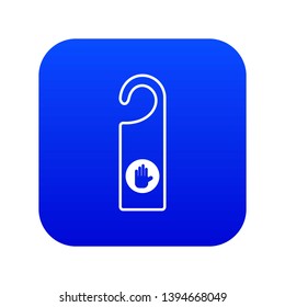 Do not disturb sign icon digital blue for any design isolated on white vector illustration