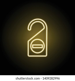 do not disturb sign icon in neon style. Element of travel illustration. Signs and symbols can be used for web, logo, mobile app, UI, UX