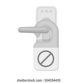 Do not disturb sign icon in monochrome style isolated on white background. Hotel symbol stock vector illustration.