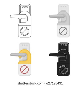 Do not disturb sign icon in cartoon style isolated on white background. Hotel symbol stock vector illustration.