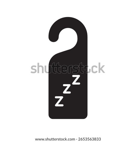 Do not disturb sign icon for hotel room privacy door hanger requesting quiet and no entry a symbol for sleep rest or private meeting vector solid glyph icon