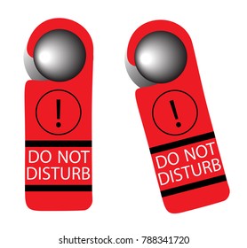 Do Not Disturb sign - multicolored hotel door warning messages isolated on white background.Vector illustration.