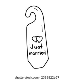 Do Not Disturb Sign With Newlyweds Lettering In Doodle Style