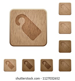 Do not disturb sign on rounded square carved wooden button styles