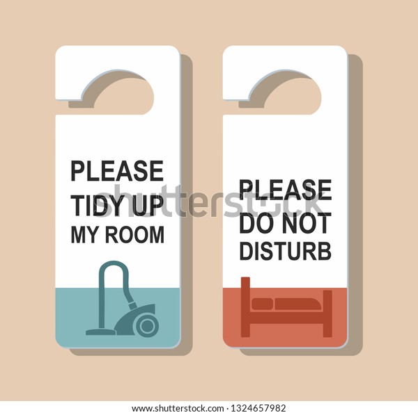 Do Not Disturb Sign Please Tidy Stock Vector Royalty Free