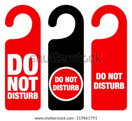 Do Not Disturb Sign - Red Hotel Door Warning Messages isolated on white background Stockfoto © 