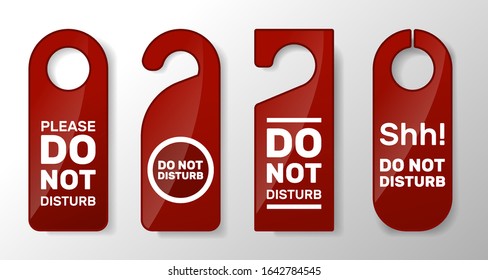 Do Not Disturb Sign Set Sign Stock Vector (Royalty Free) 1642784545 ...