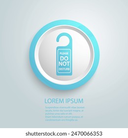 Do not disturb sign, vector blue icon