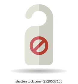 Do not disturb sign vector isolated icon. Red hotel door warning messages. Graph symbol for travel and tourism web site and apps design, logo, app, UI