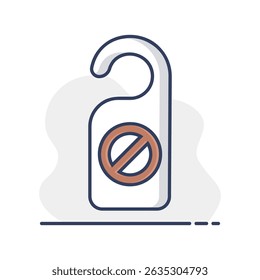 Não perturbe ícone isolado do vetor de sinal. Mensagens de aviso da porta vermelha do hotel. Símbolo gráfico para site de viagens e turismo e design de aplicativos, logotipo, aplicativo, UI