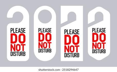 Do Not Disturb Sign. Warning message. Hotel Door Hanger. Maintenance Service. Vector illustration.