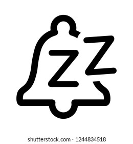 Do not disturb or snooze notifications line art vector icon for apps and websites