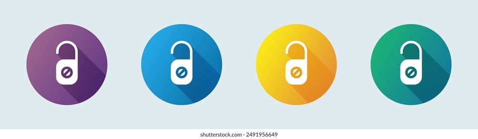 Do not disturb solid icon in flat design style. Private signs vector illustration.