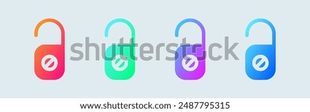 Do not disturb solid icon in gradient colors. Private signs vector illustration.