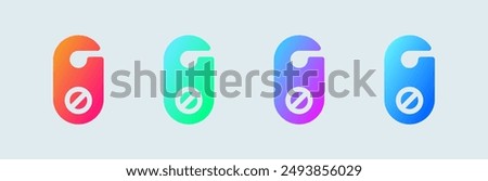 Do not disturb solid icon in gradient colors. Private signs vector illustration.