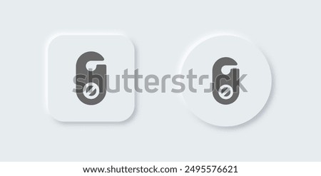 Do not disturb solid icon in neomorphic design style. Private signs vector illustration.