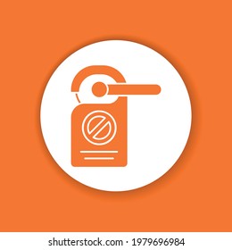Do not disturb tag color glyph icon. Hotel service sign. Time relax concept. Pictogram for web page, mobile app, promo. UI UX GUI design element. Editable stroke.