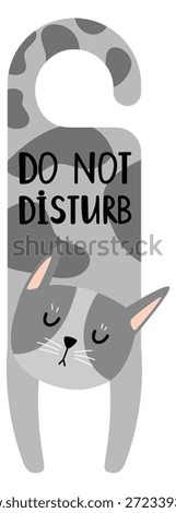 Do not disturb tag in sleeping cat color shape